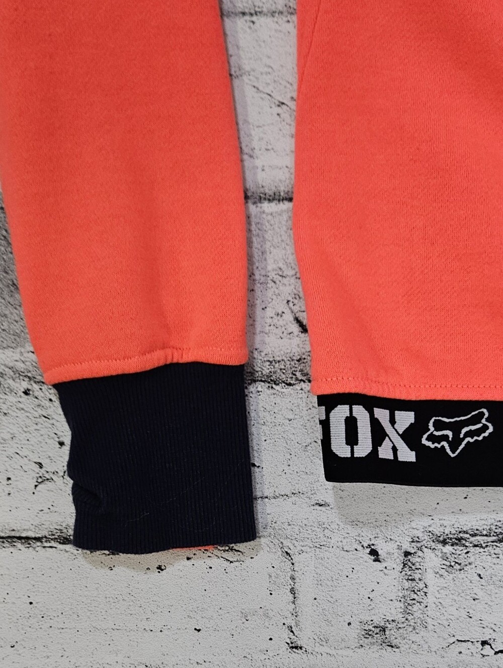 Fox Racing Neon Coral Full Zip Hoodie Thumbhole Athletic Jacket Medium - Picture 11 of 13
